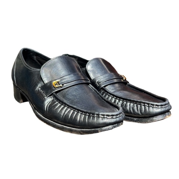 Mens Vintage Fendi Black Leather Loafers with 1” heel for added height Size 9.5 - Picture 12 of 12